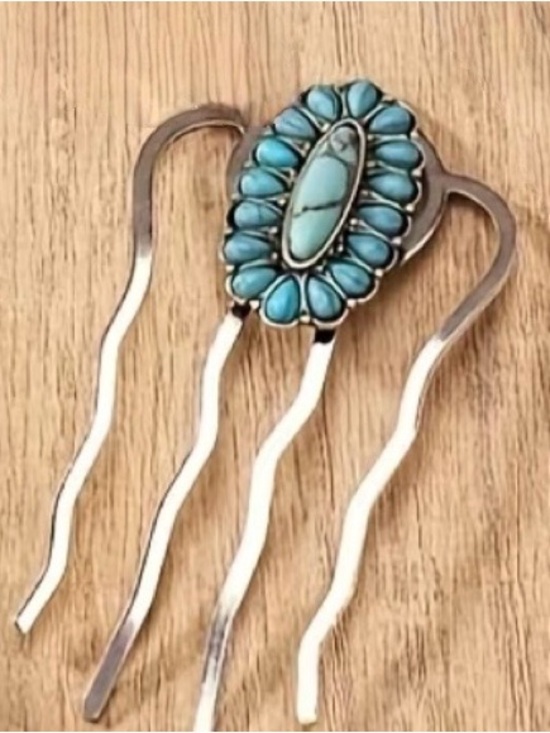 Accessories - Turquoise (faux) hair comb